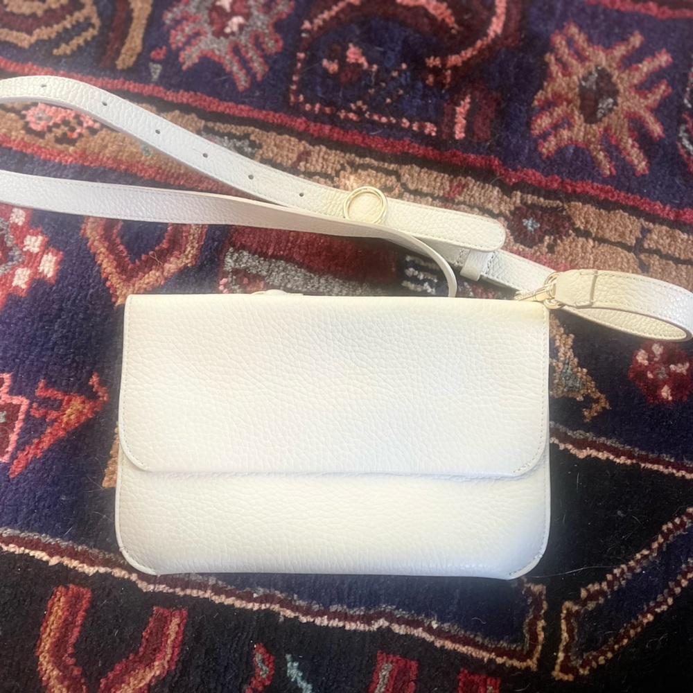 EUC cuyana system flap bag with strap